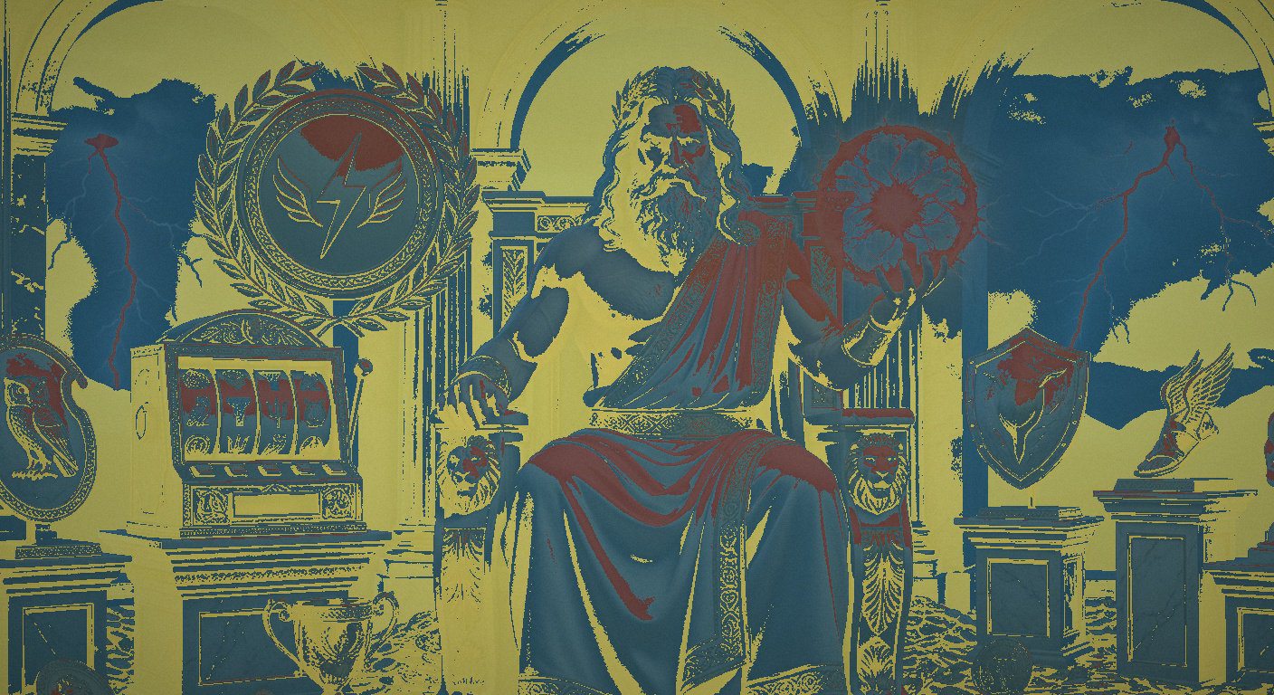 Ilustrasi Gates of Olympus 1000 dengan simbol dewa dan kejutan hadiah